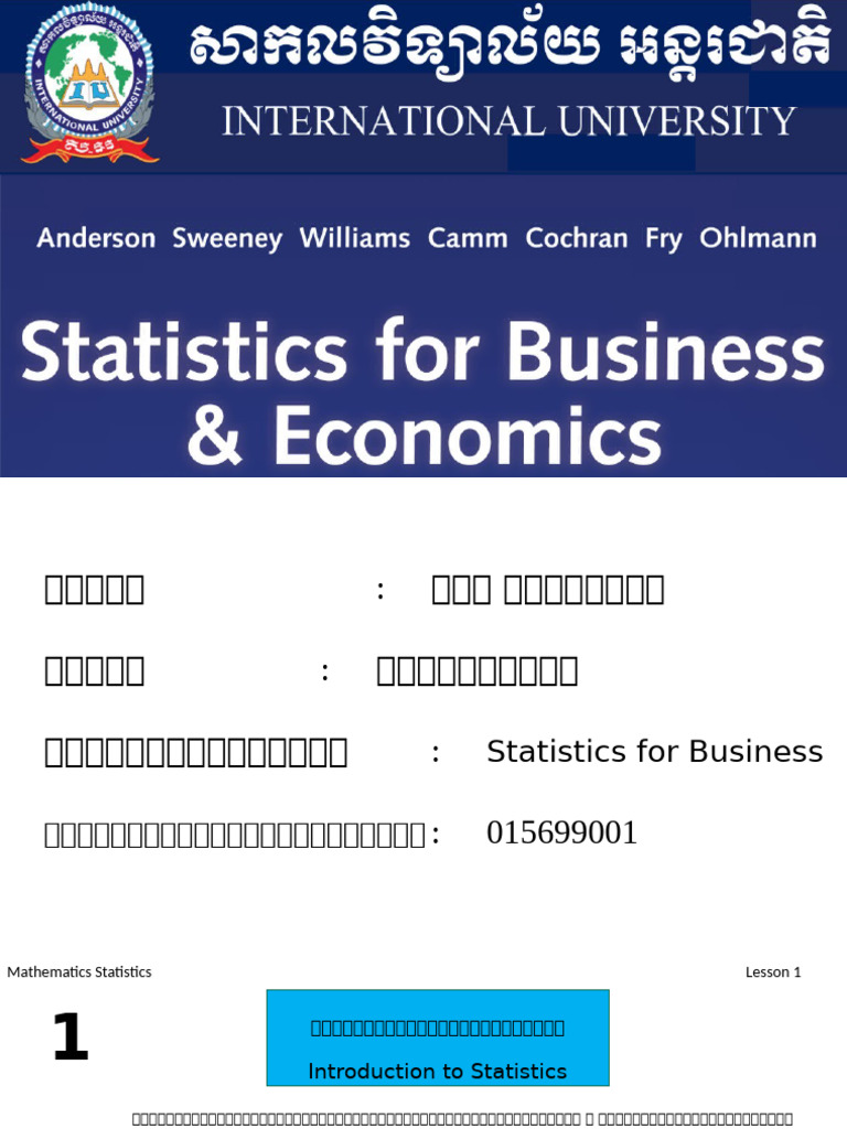 Statisstics Mathenmatics - IU | PDF