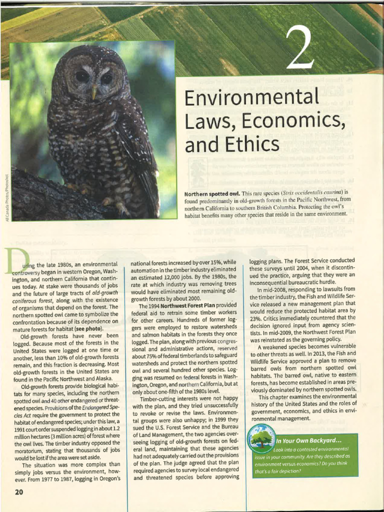 Chapter 2 - Environmental Laws, Economics and Ethics - Raven and Berg | PDF