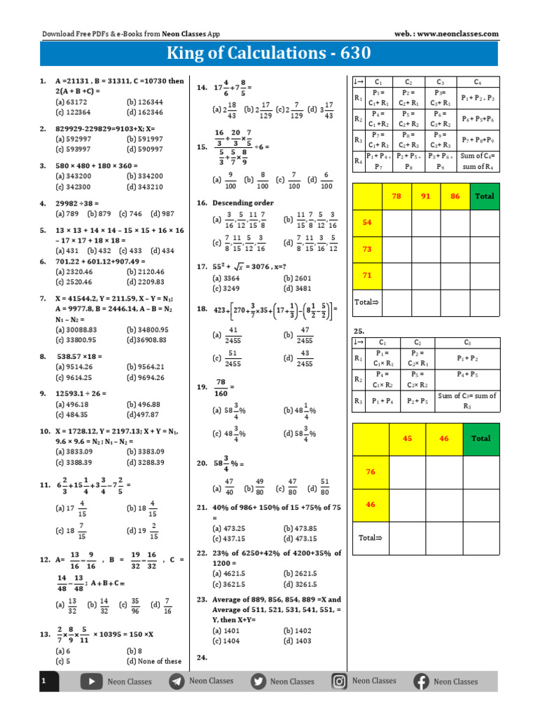 King of Calculations - 630 | PDF | Chess | Chess Theory