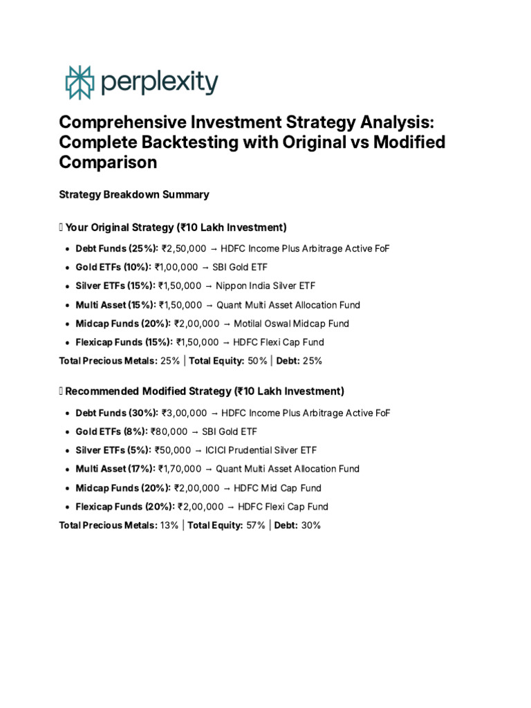 Comprehensive Investment Strategy Analysis_ Complete Final | PDF | Risk ...