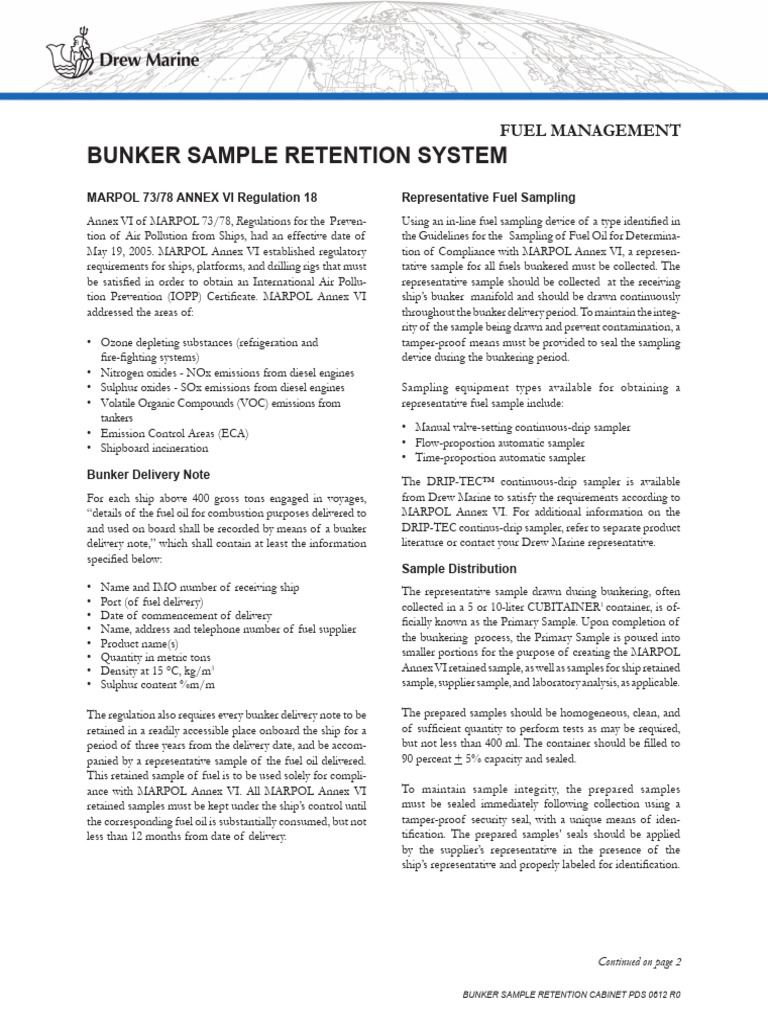 MARPOL Annex VI Bunker Sample System | PDF | Pollution | Environmental ...
