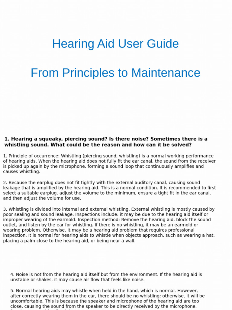 Hearing Aid User Guide: Tips & Solutions | PDF | Hearing Aid | Hearing Loss