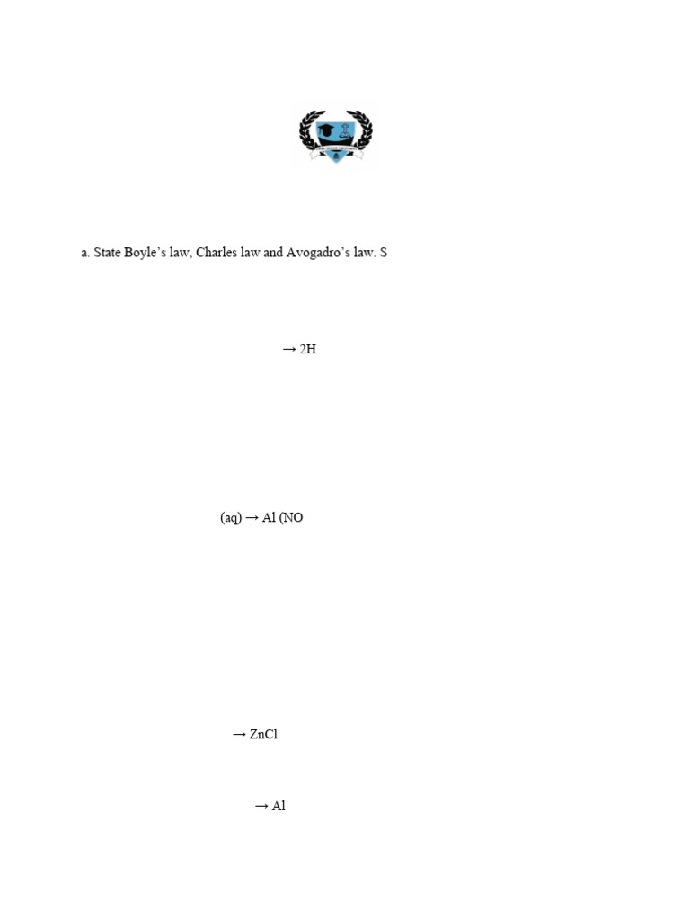 CHE1210 Tutorial Sheet 3 | PDF | Gases | Pressure