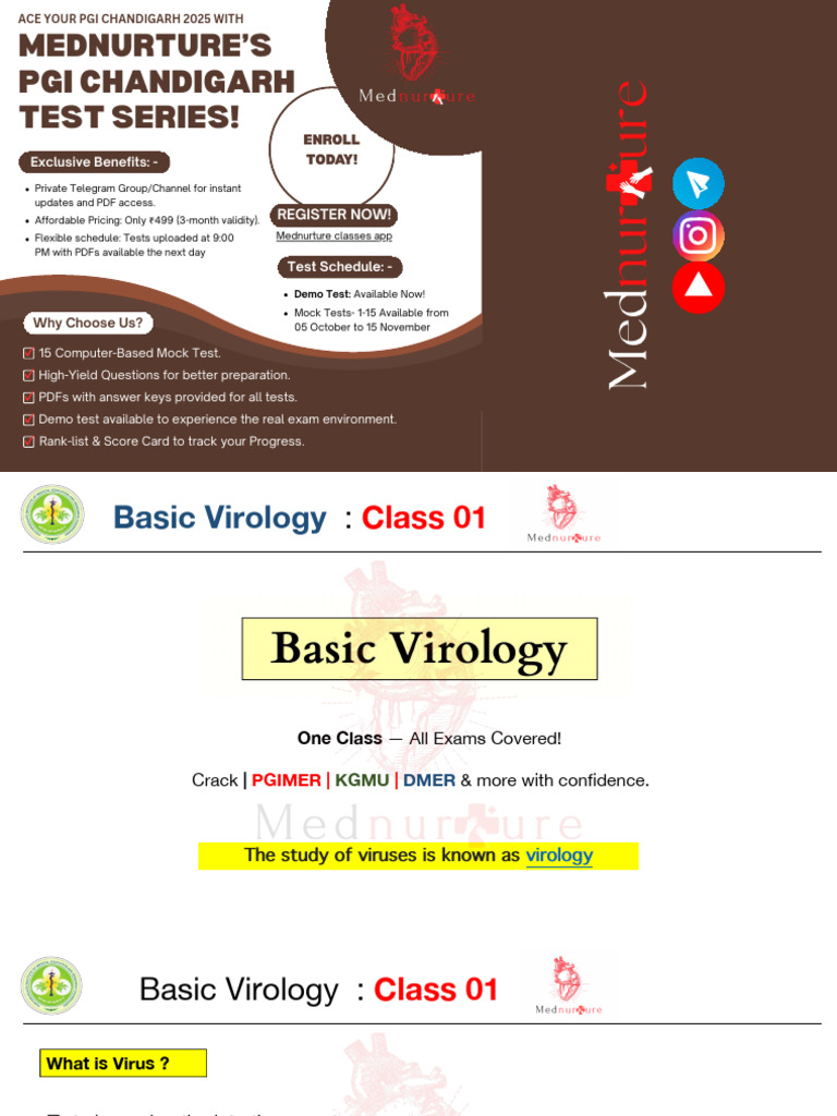 PGI Chandigarh 2025 Test Series Overview | PDF | Virus | Virology