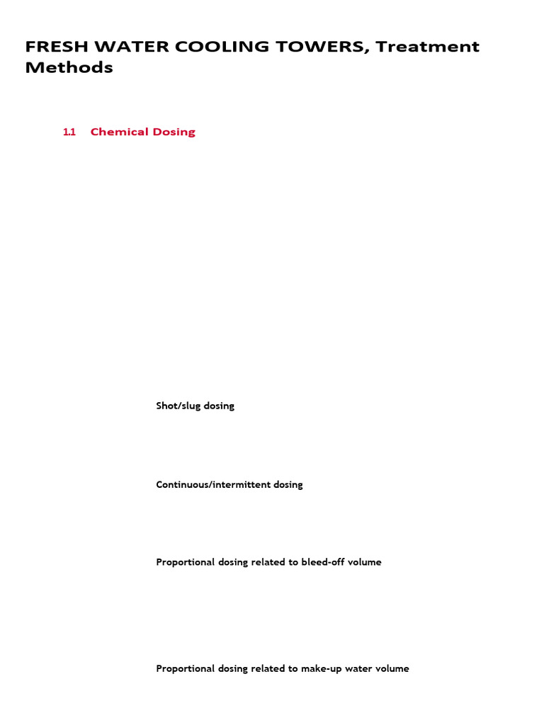 Fresh Water Cooling Towers Treatment-Controls and Monitoring | PDF ...