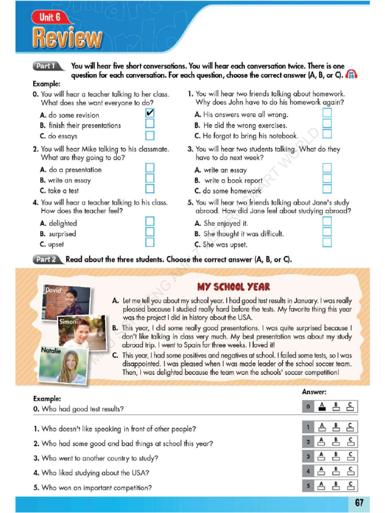 Review Unit 6 - Unit 10 | PDF