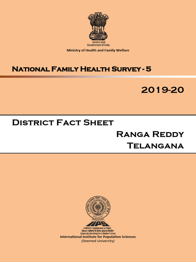NFHS-5 Ranga Reddy District Overview | PDF | Family Planning | Blood ...