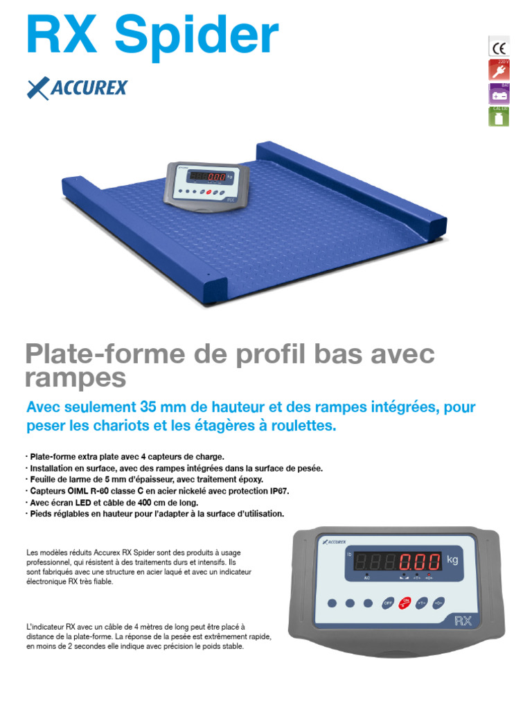 Plate-forme de pesée RX Spider 88-600 | PDF