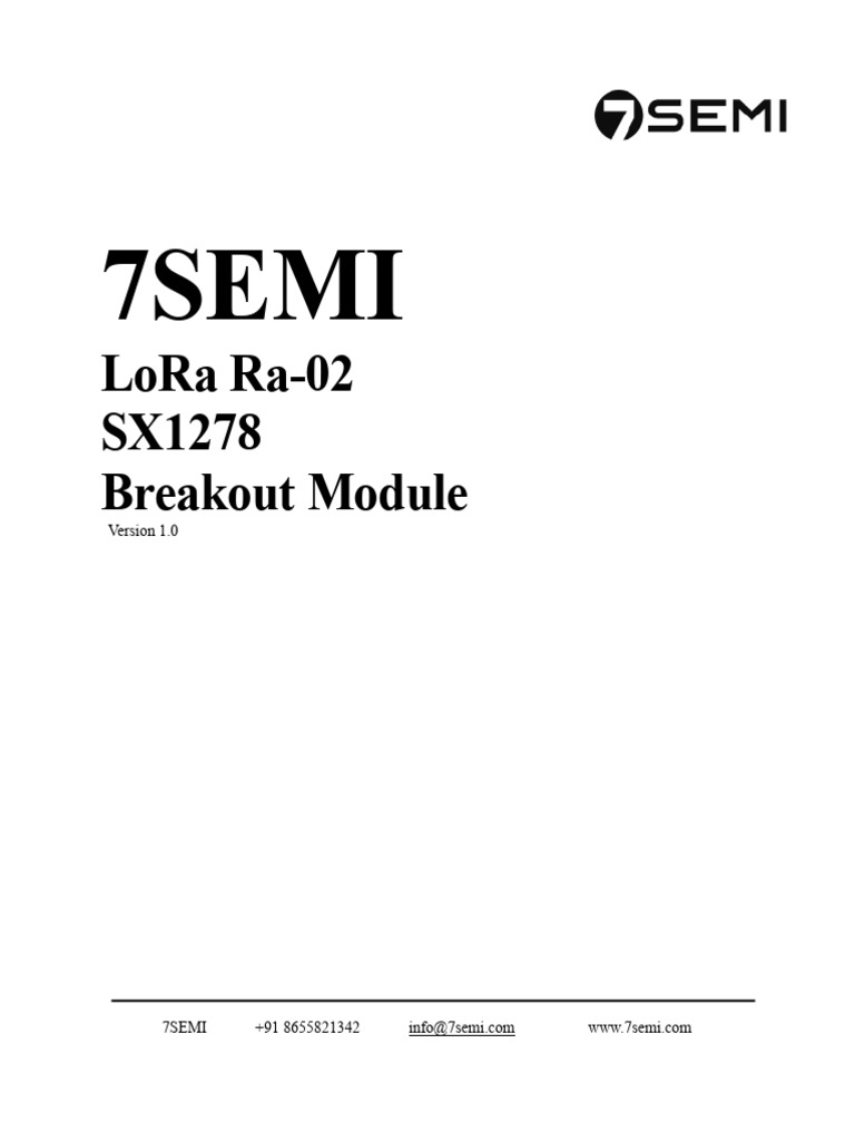 LoRa RA-02 Module Manual | PDF | Telecommunications | Computer Networking