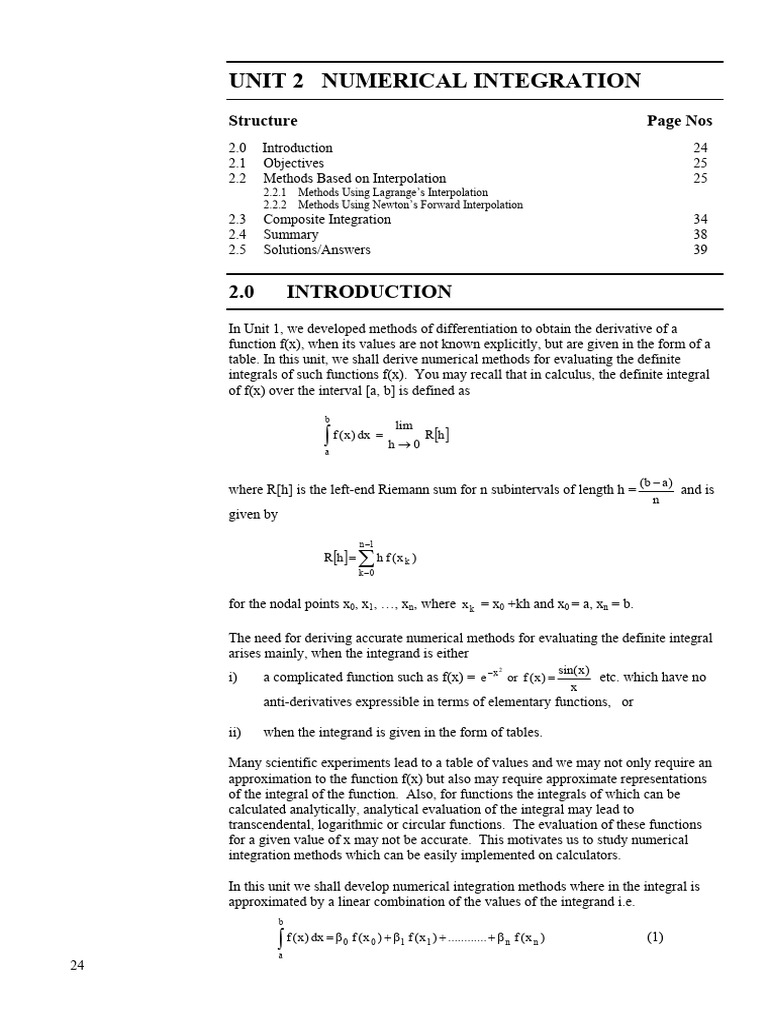 Numerical Integration Techniques Explained | PDF | Integral | Numerical ...