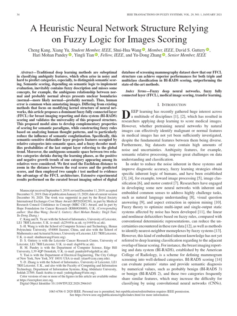 Fuzzy Logic Neural Network for Image Scoring | PDF | Deep Learning ...