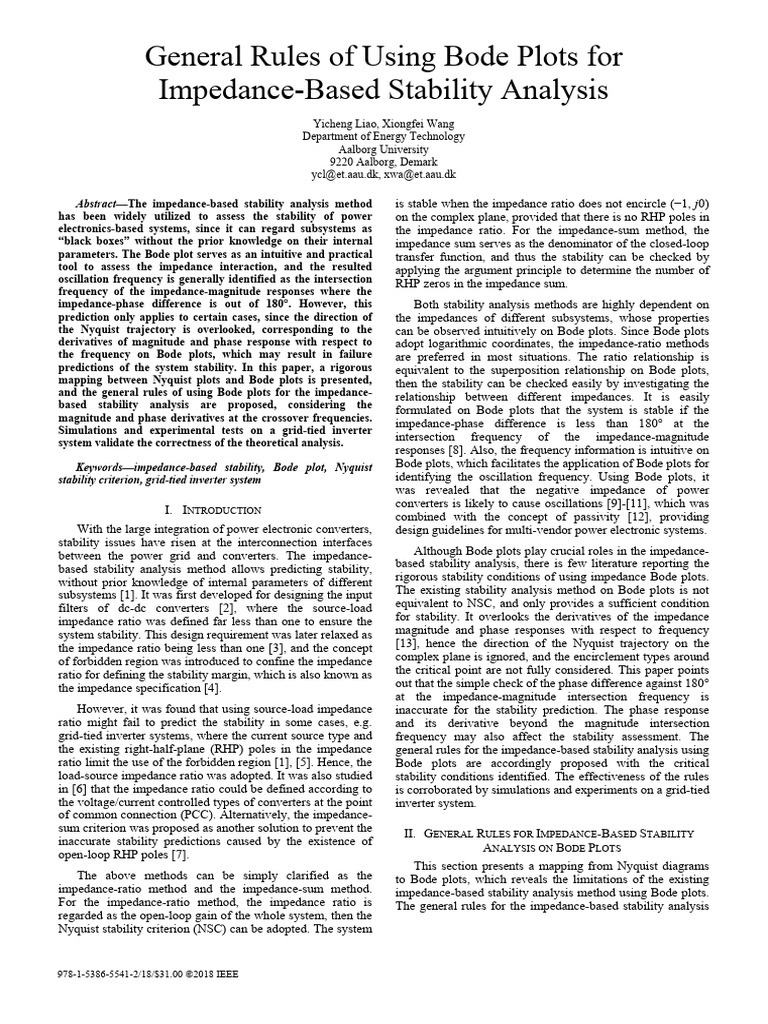 Bode Plot Rules for Stability Analysis | PDF | Electrical Impedance ...