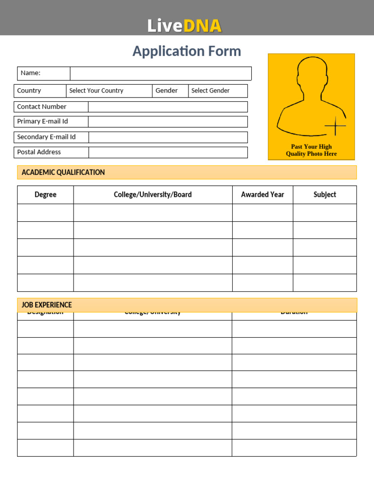 Academic and Research Application Form | PDF