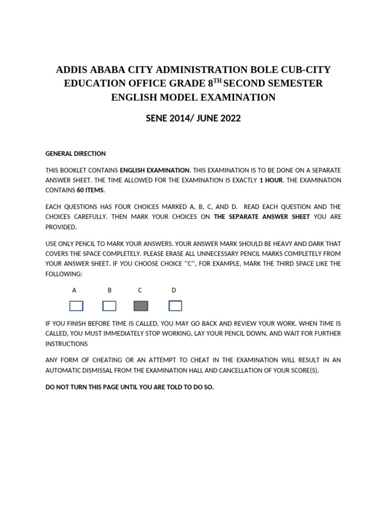 Englsh General Direction | PDF