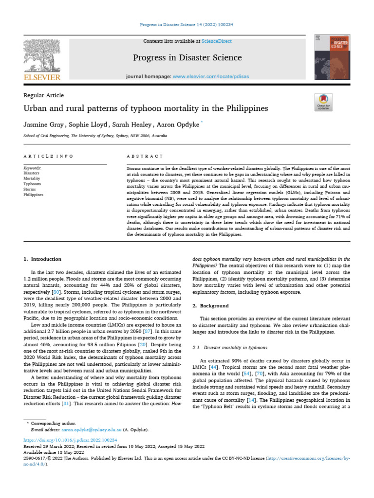 Typhoon Mortality Patterns in the Philippines | PDF | Tropical Cyclones ...