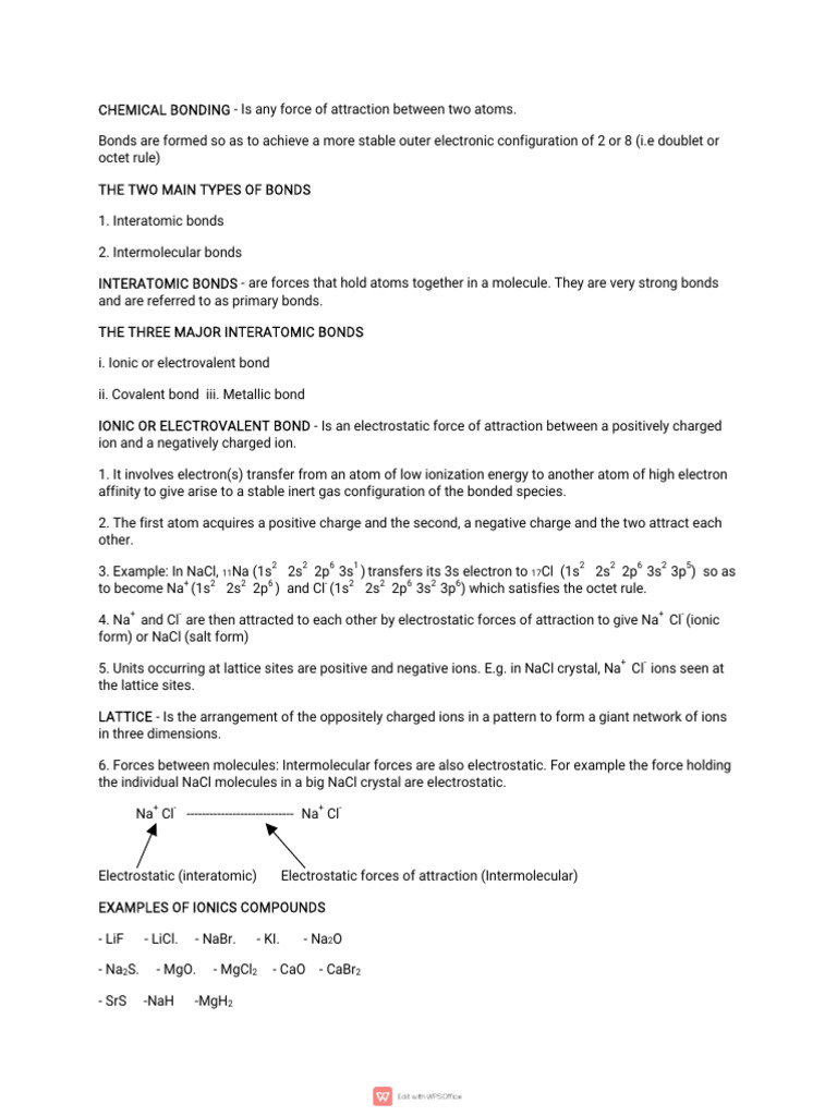 Understanding Chemical Bonding Types | PDF