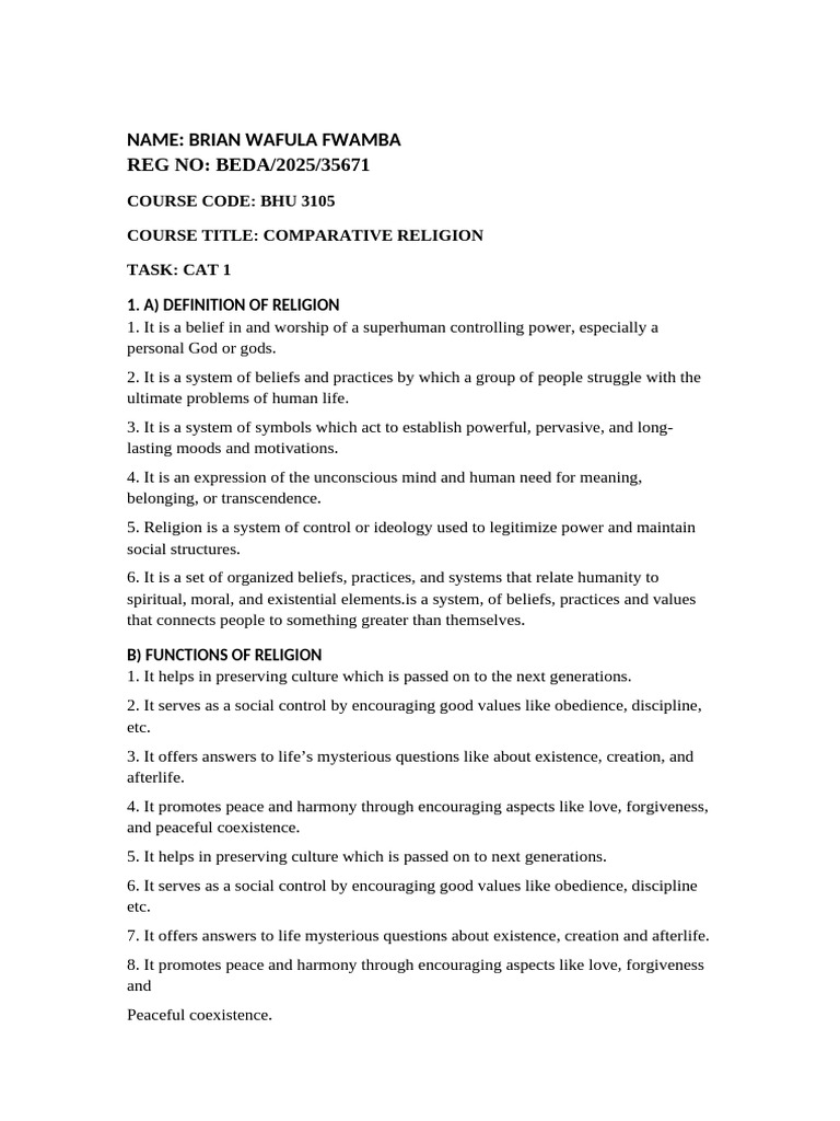 Comparative Religion Overview and Symbols | PDF | Spirituality ...