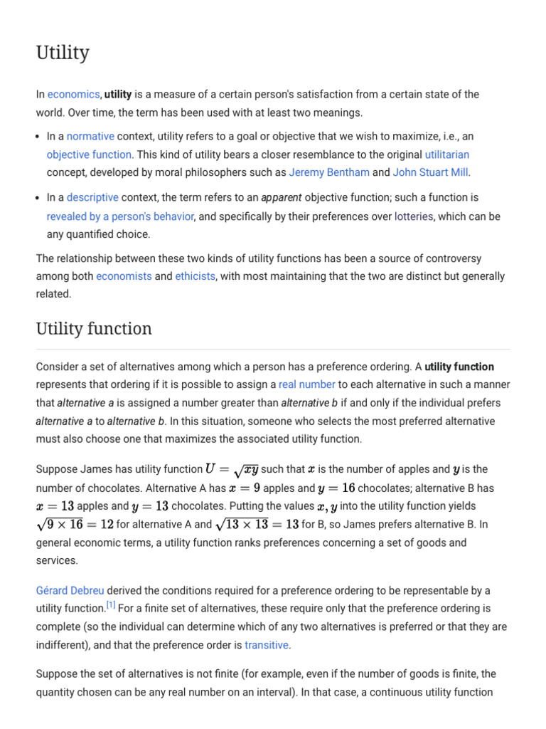 Understanding Utility in Economics | PDF | Utility | Microeconomics