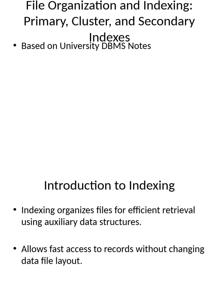 File Organization and Indexing | PDF