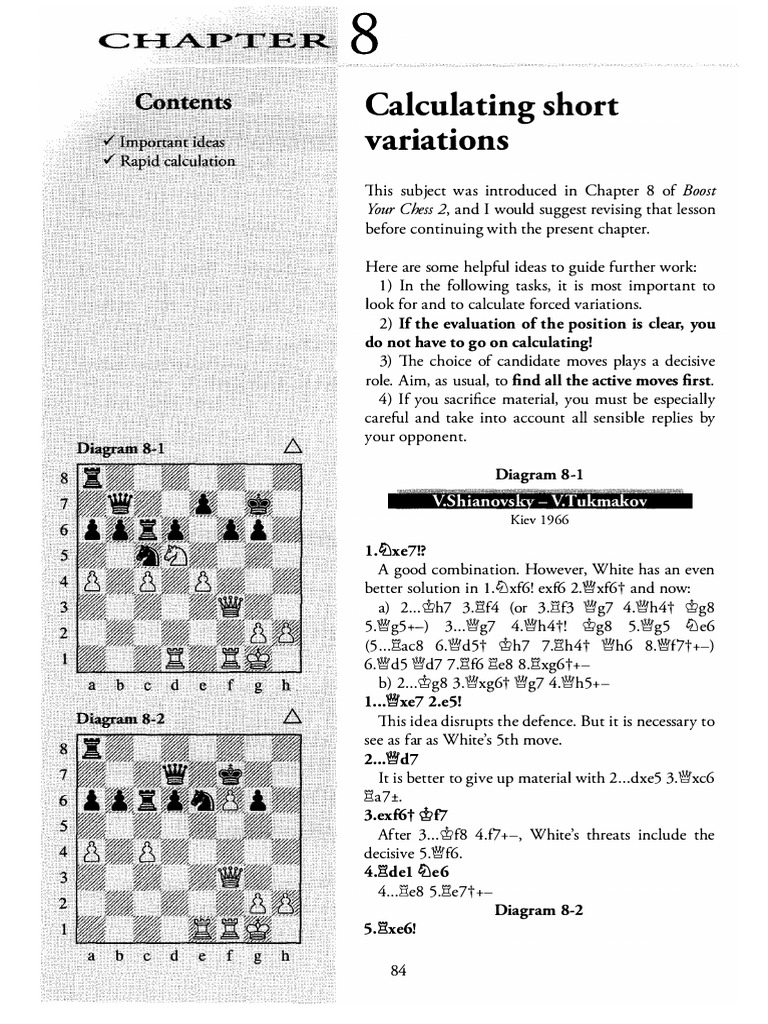 Short Variation Calculation in Chess | PDF | Chess Openings | Chess Theory