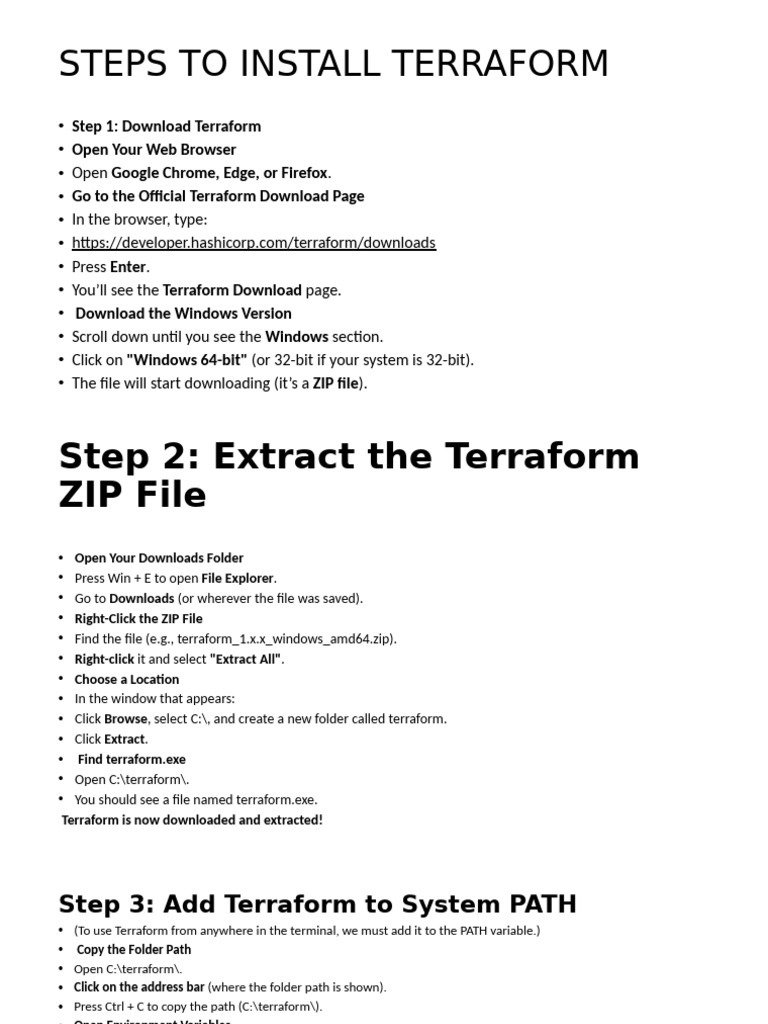 Steps To Install Terraform | PDF