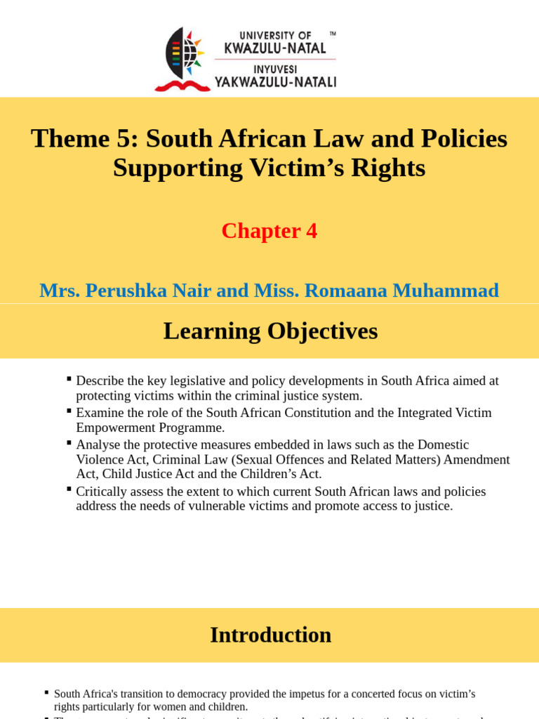 South African Victim Rights Legislation | PDF | Crimes | Crime & Violence