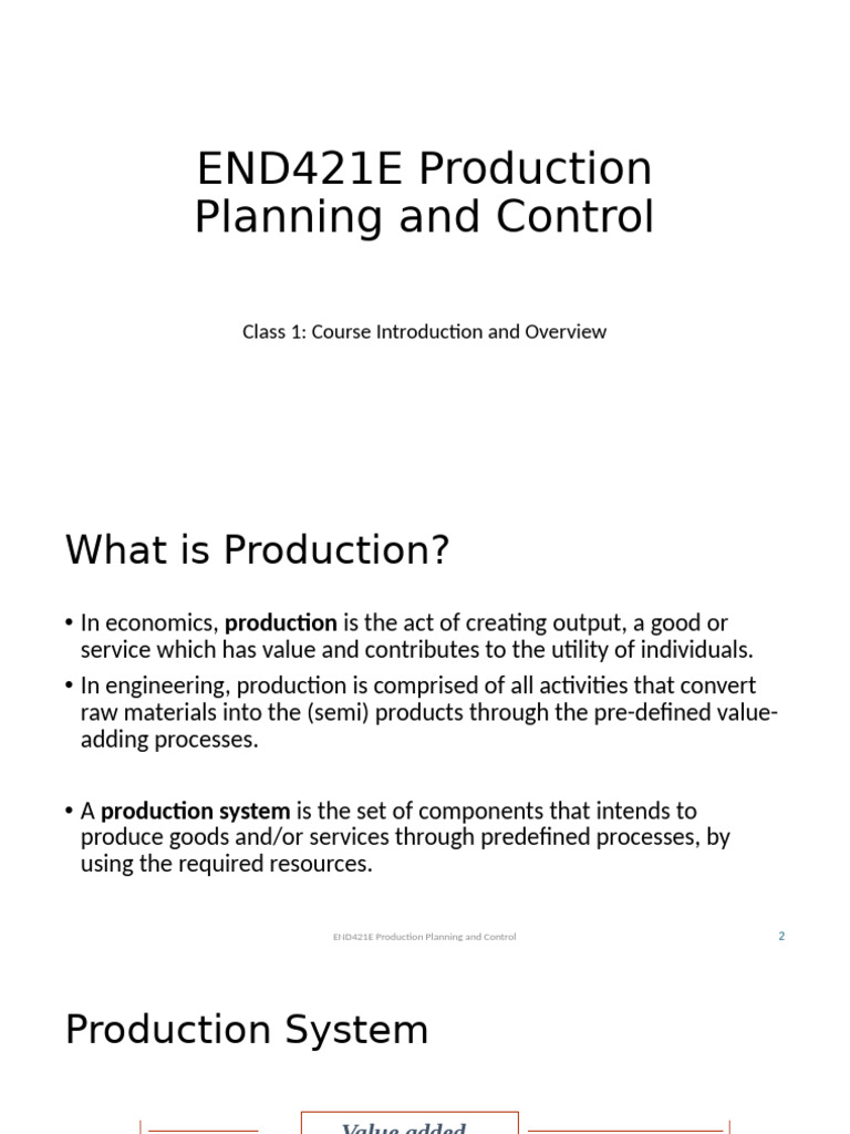 Production Planning and Control Overview | PDF | Goods | Mass Production
