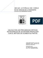 Cálculo de Las Frecuencias Críticas Rotacionales de Un Sistema Propulsor Con El Método de Element