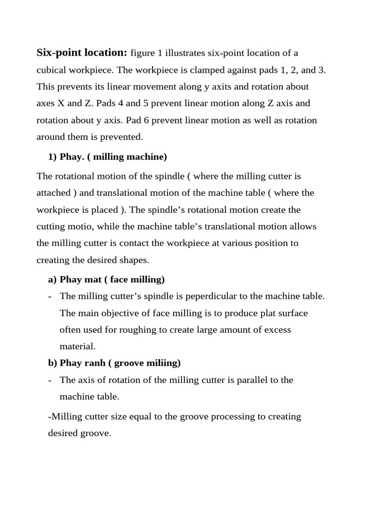 Six-Point Location in Milling and Turning | PDF