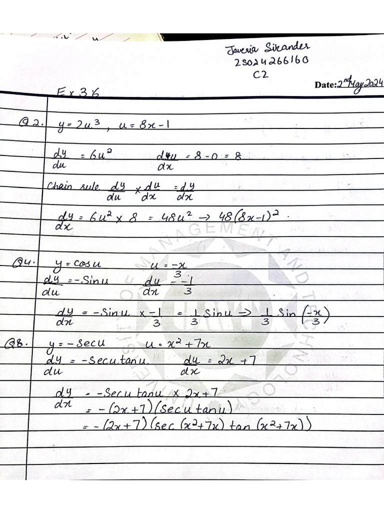 Calculus Assignment4 Part2 | PDF