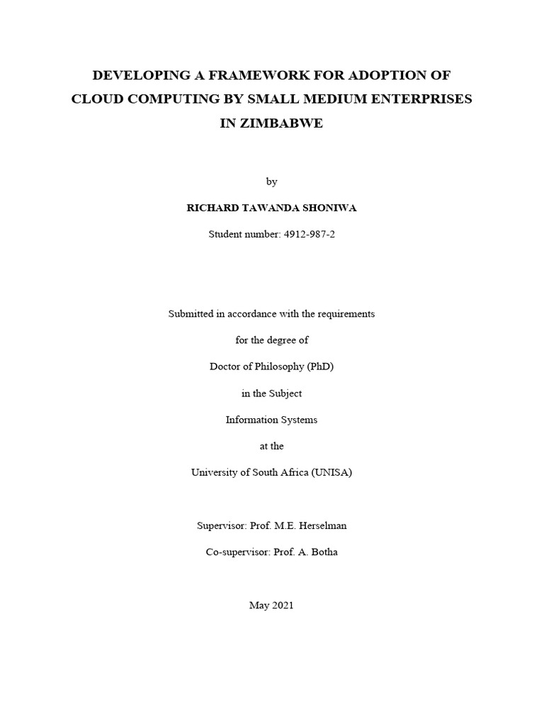 Cloud Computing Adoption Framework for SMEs | PDF | Cloud Computing ...