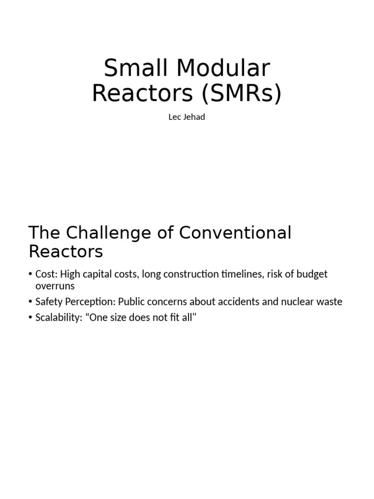 Small Modular Reactors Smrs Pdf