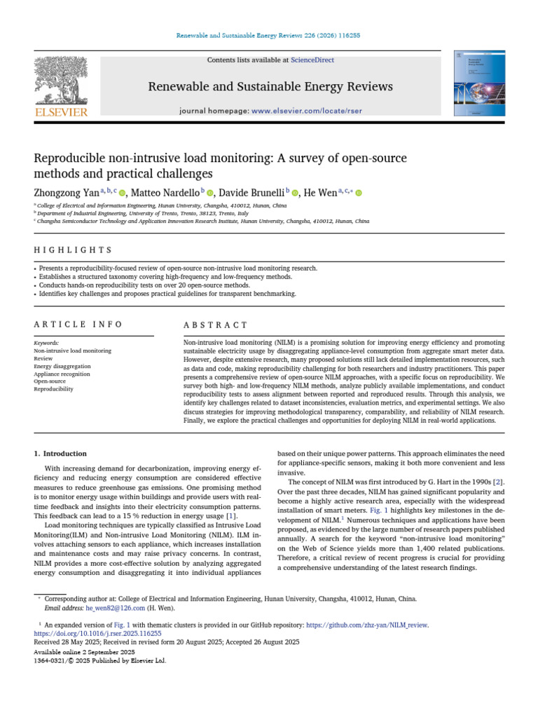 Reproducible Non Intrusive Load Monitoring A Survey of Open Source 1 s2 ...