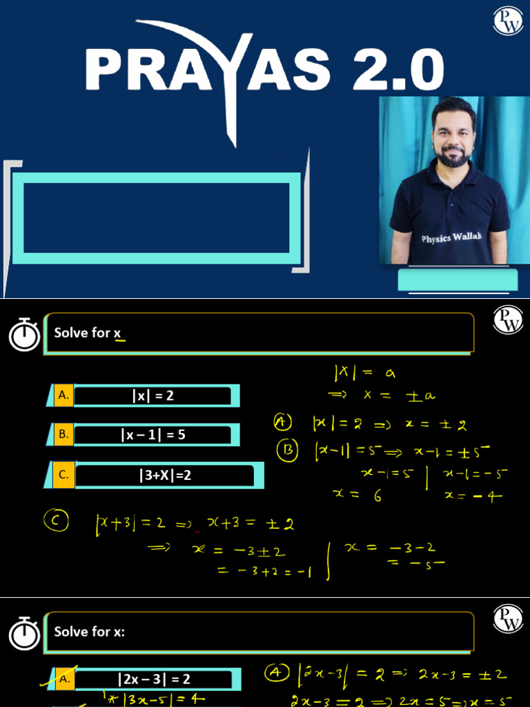 Modulus and Absolute Value Equations | PDF