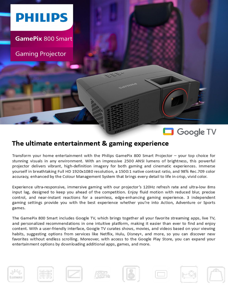 Datasheet GamePix 800 Smart en 20241128 | PDF | Hdmi | Computing
