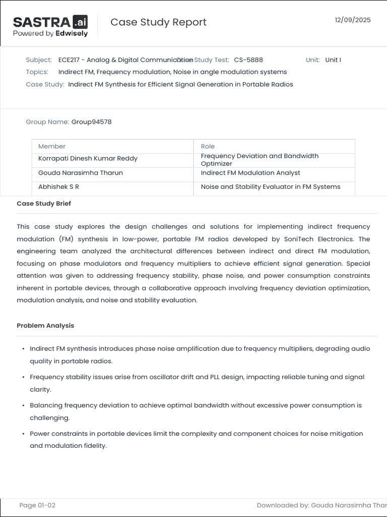 Group 94578 CS Report | PDF | Frequency Modulation | Electronic Oscillator