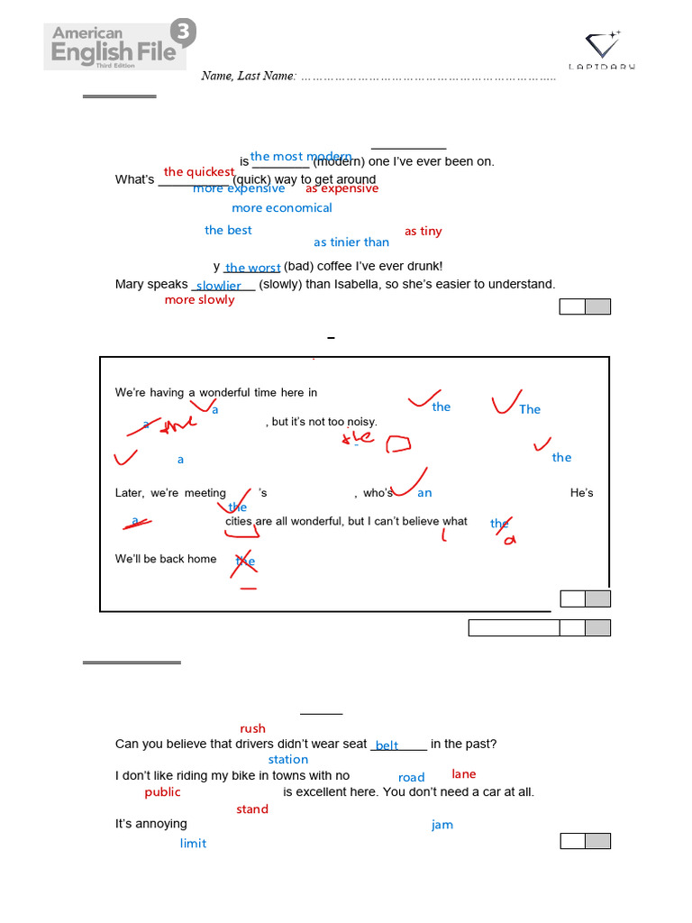 AEF3e Level 3 Filetest 3A REV | PDF | Transport | Land Transport