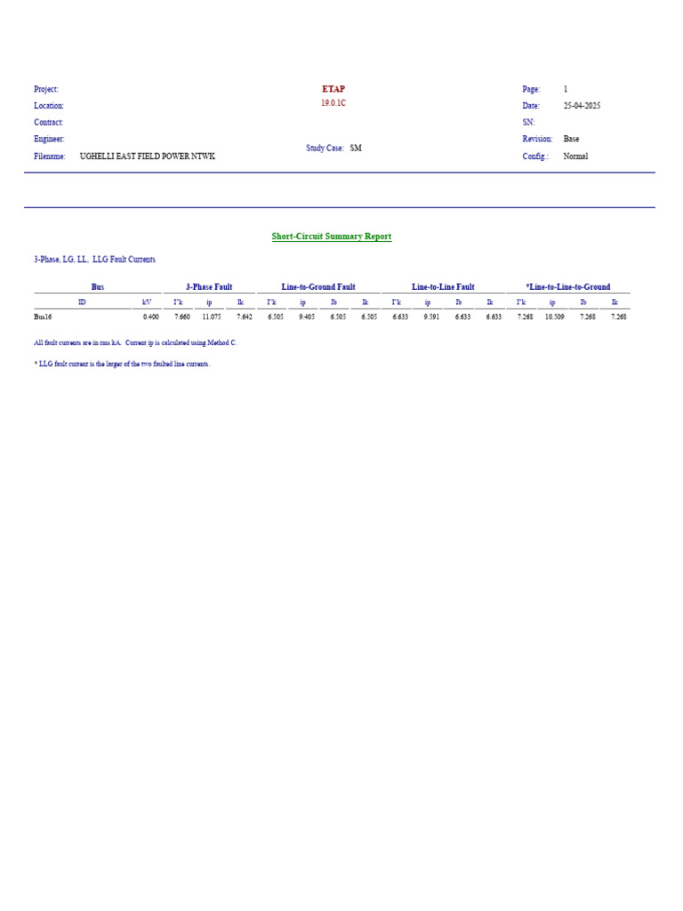 Ughelli East Field Fault Analysis Report | PDF | Electrical Impedance ...