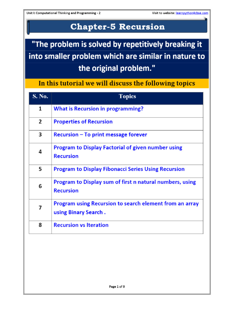 Recursion | PDF