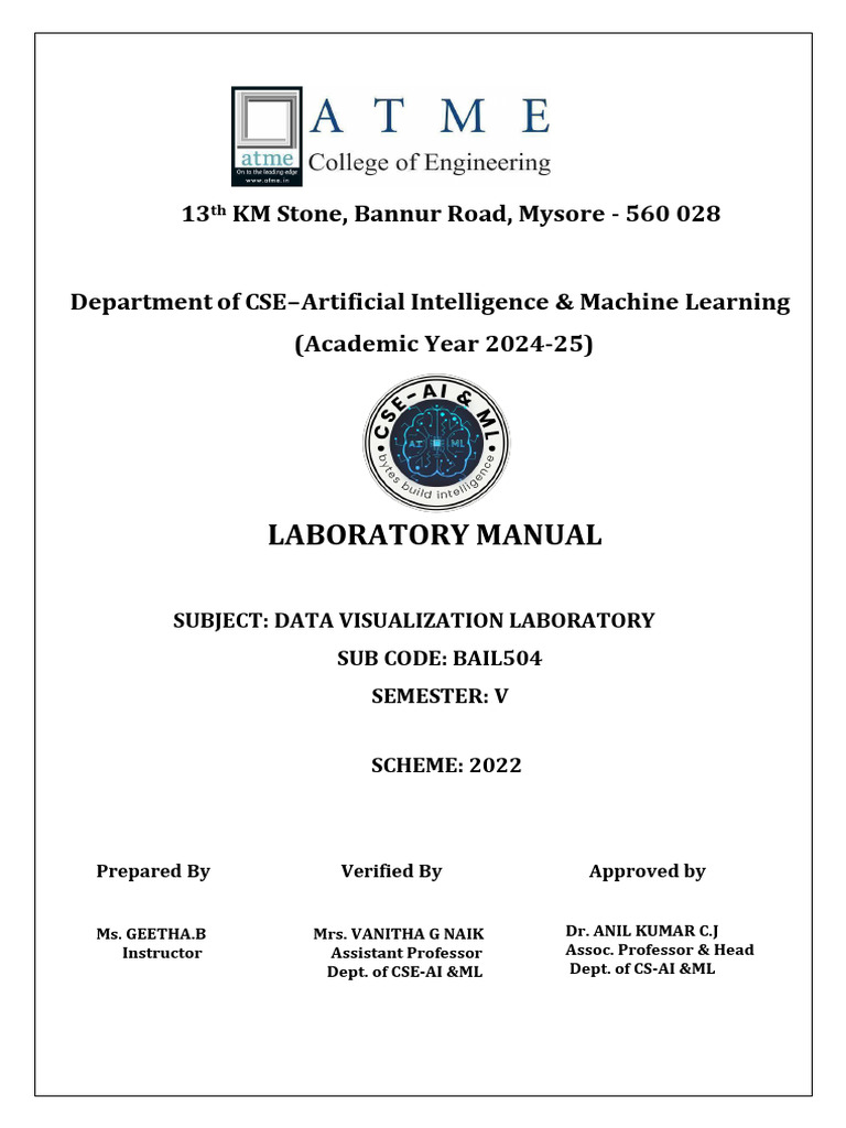 Data Visualization Laboratory Manual | PDF | Engineering | Business ...