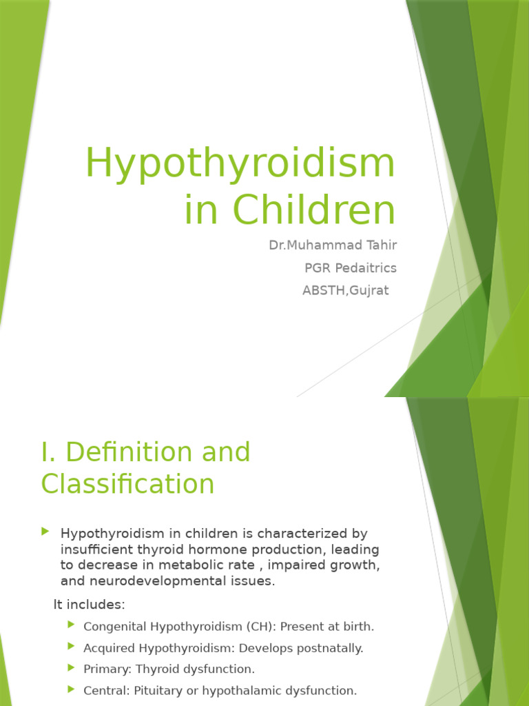 Hypothyroidism in Children Consultant Level Overview | PDF