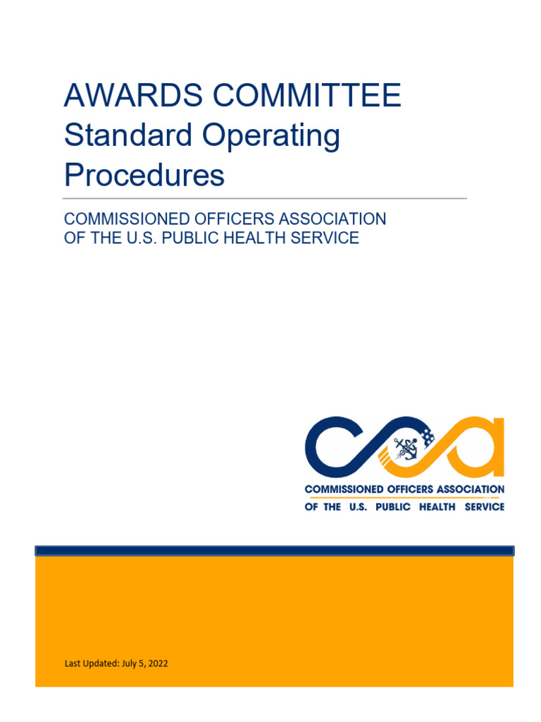 COA Awards Committee SOP Guide | PDF | Committee