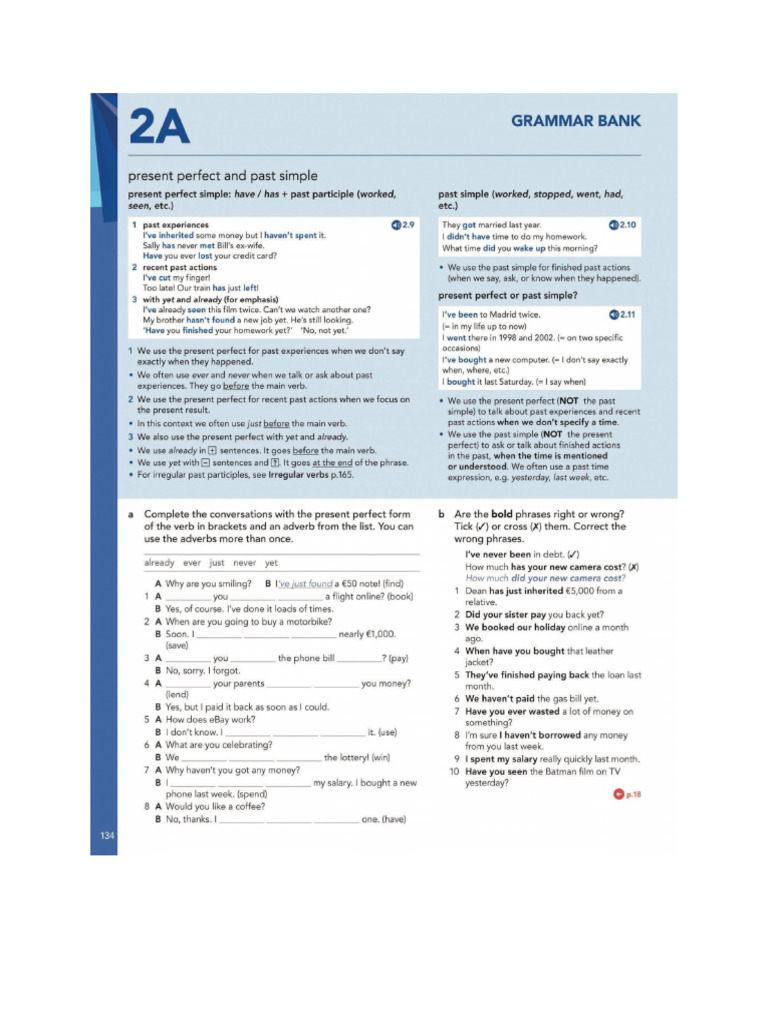 Present Perfect Vs Past Simple | PDF