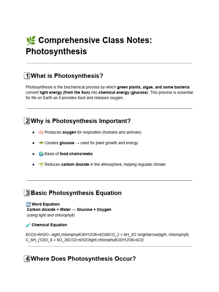 Photosynthesis Explained: Key Concepts | PDF | Photosynthesis | Chloroplast