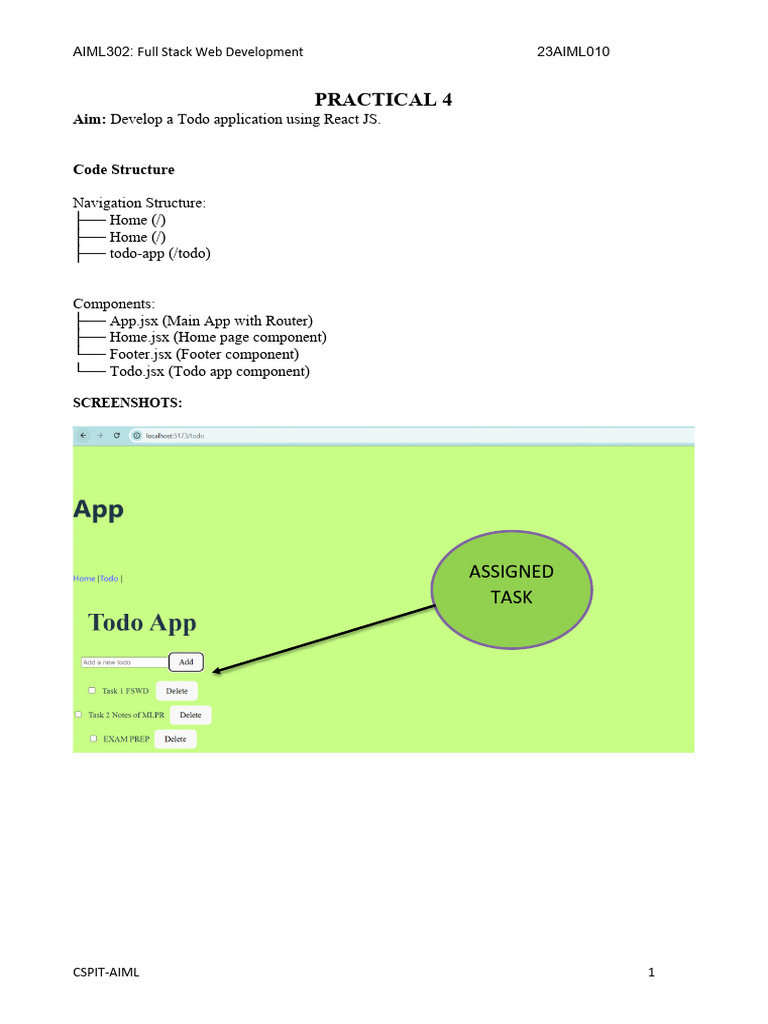 23aiml010 FSWD 4 | PDF
