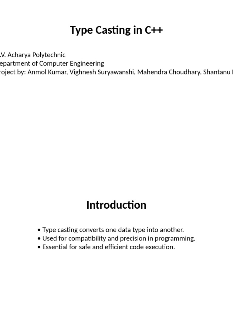 Type Casting Final 8 Slides | PDF