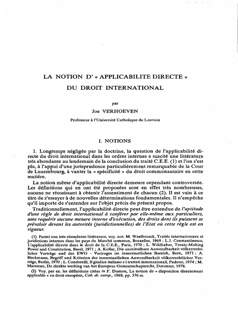 Applicabilité directe du droit international | PDF | Traité | Loi ...