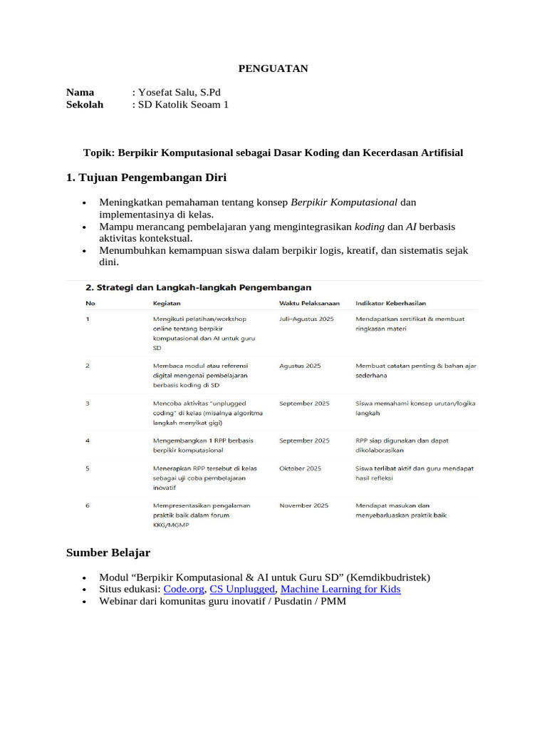 Berpikir Komputasional untuk Koding AI | PDF