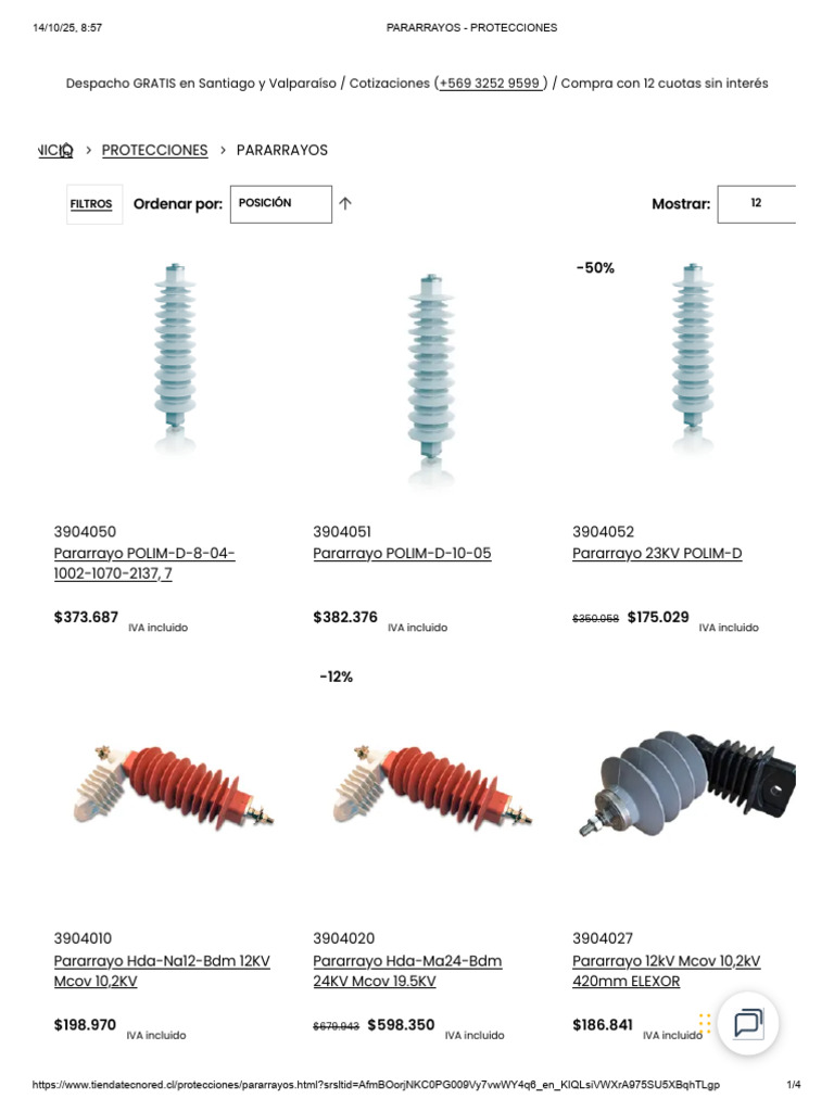 Pararrayos de 12kV y 24kV en Chile | PDF | ciberespacio | Internet