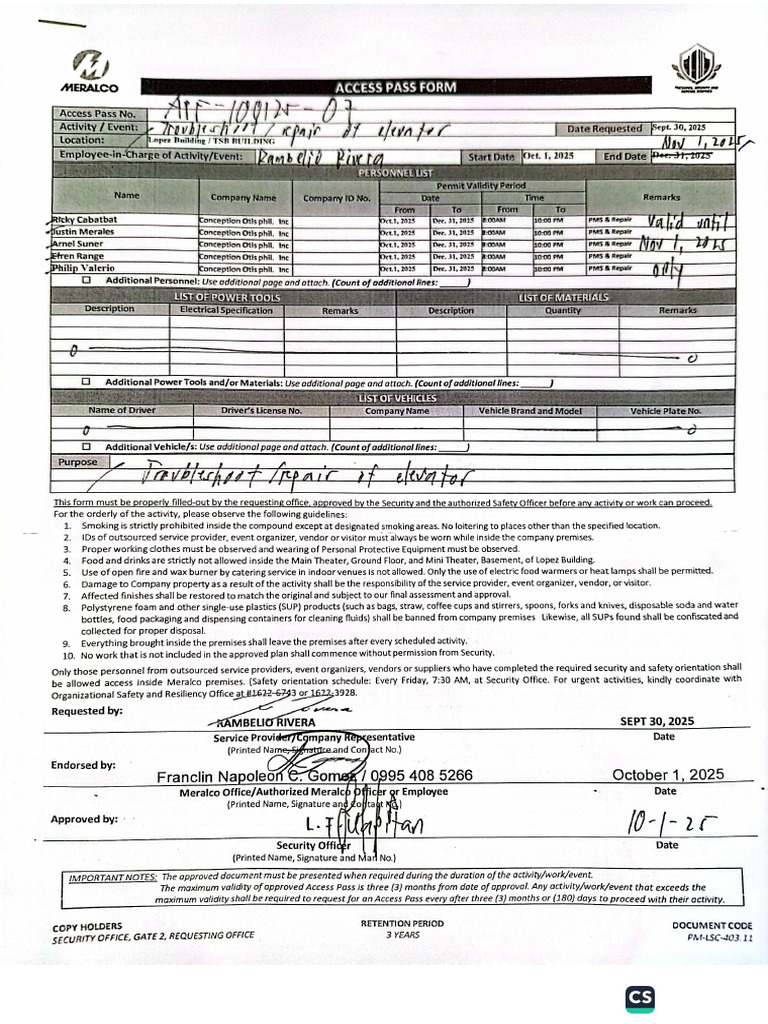 Meralco Access & Permit | PDF